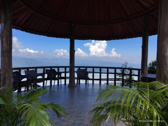 Cloud and mountain view at Jiva Resort Cherrapunjee