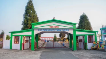 Eco Park Cherrapunji overlooking the Seven Sisters Falls and green valleys