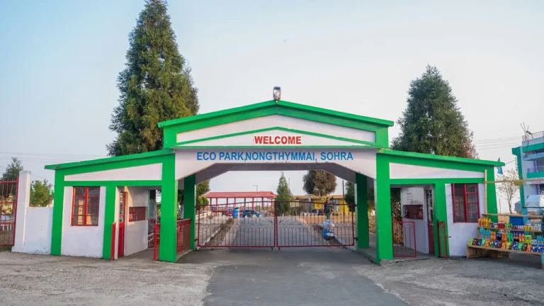Eco Park Cherrapunji overlooking the Seven Sisters Falls and green valleys