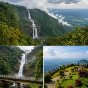 Kynrem Falls and Thangkharang Park in Cherrapunji Meghalaya
